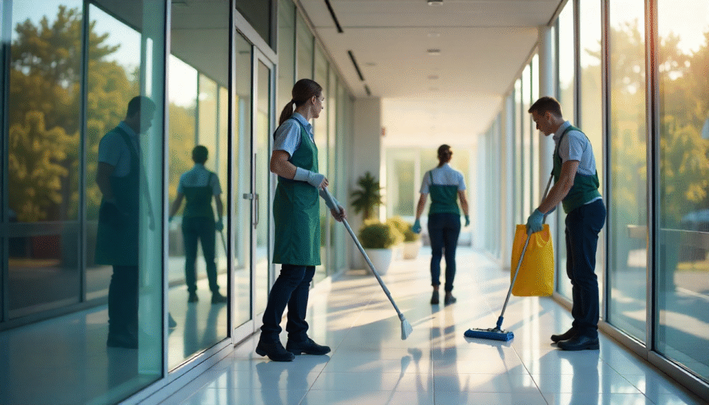 Professional cleaning service in Bühl maintaining office and building spaces.